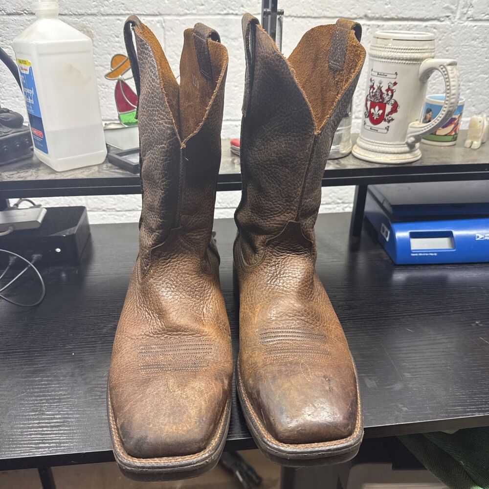 Ariat Brown Leather Western Work Boots